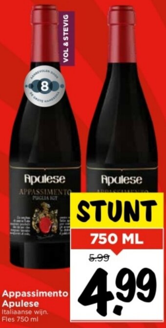 Vomar Voordeelmarkt Appassimento Apulese Fles 750 ml aanbieding
