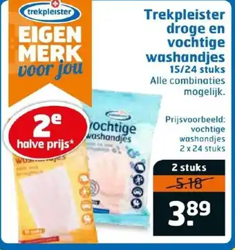 Trekpleister Droge en vochtige washandjs aanbieding