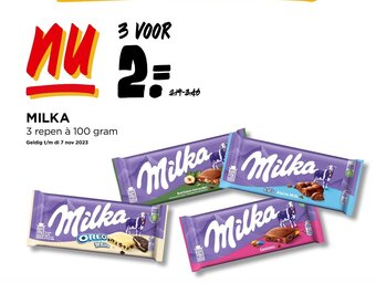 Jumbo MILKA 3 repen à 100 gram aanbieding