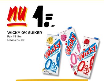 Jumbo WICKY 0% SUIKER Pak 1.5 liter aanbieding