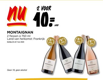 Jumbo MONTAIGNAN 2 flessen à 750 mL aanbieding