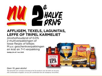 Jumbo AFFLIGEM, TEXELS, LAGUNITAS, LEFFE OF TRIPEL KARMELIET aanbieding