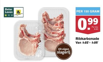 Hoogvliet Ribkarbonade 150 gram aanbieding