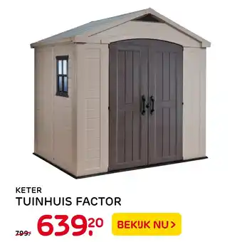 Praxis Tuincentrum Keter tuinhuis factor aanbieding