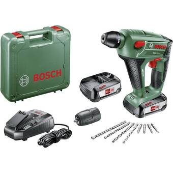 Conrad Bosch home and garden uneo maxx sds-quick-accu-boorhamer 18 v 2.5 ah li-ion incl. 2 accus, incl. koffer aanbieding