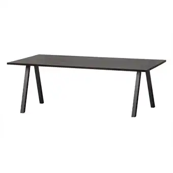 fonQ Woood tablo tafel met 2-stand poot - eiken|metaal - zwart - 75x160x90 aanbieding