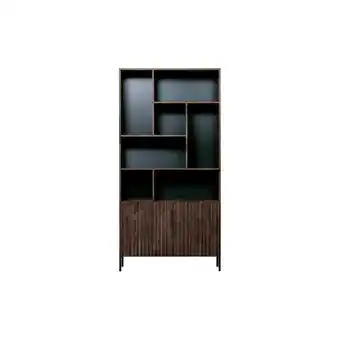 fonQ Woood exclusive gravure hoge kast - essen - bruin - 200x100x37 aanbieding