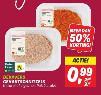 Dekamarkt GEHAKTSCHNITZELS Naturel of zigeuner. Pak 2 stuks. aanbieding