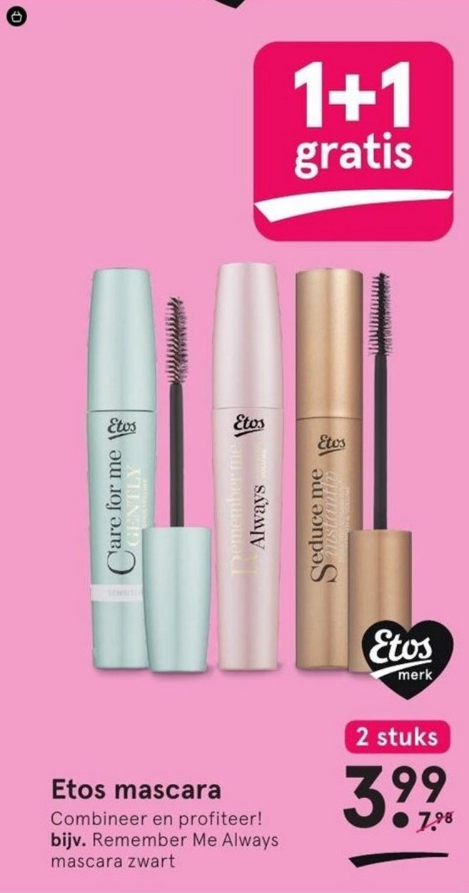 Etos mascara aanbieding bij Etos