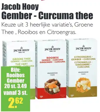 Gezond & Wel Jacob hooy gember - curcuma thee aanbieding