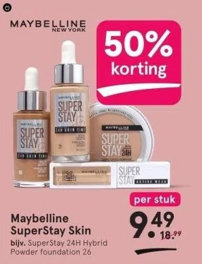 Etos Maybelline SuperStay Skin aanbieding