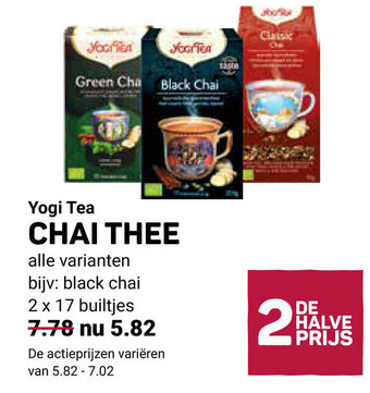 Ekoplaza Yogi Tea CHAI THEE aanbieding