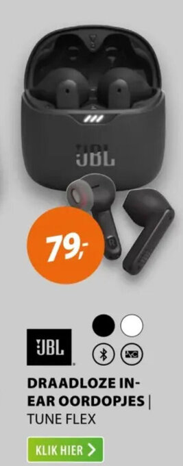 Expert JBL DRAADLOZE IN-EAR OORDOPJES | TUNE FLEX aanbieding