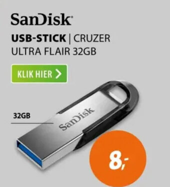 Expert SanDisk USB-STICK | CRUZER ULTRA FLAIR 32GB aanbieding