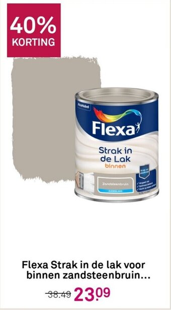 Karwei Flexa Strak in de lak voor binnen zandsteenbruin aanbieding