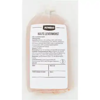 Jumbo Jumbo kalfs leverworst ca. 200g aanbieding