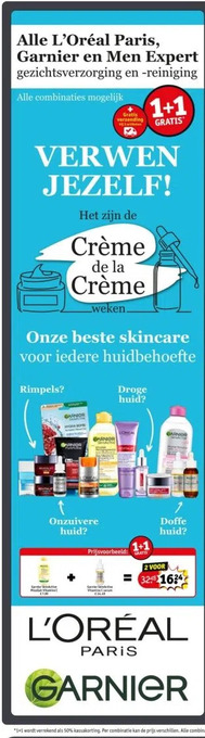 Kruidvat Alle l'oréal paris, garnier en men expert gezichtsverzorging en -reiniging aanbieding