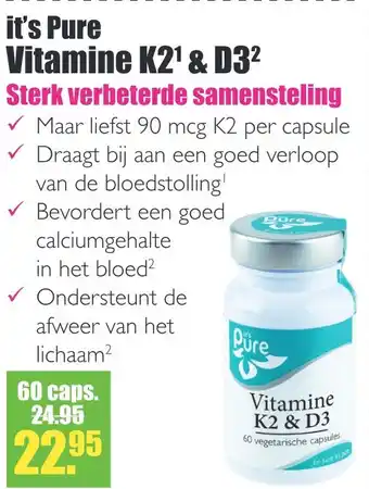 Gezond & Wel it's Pure vitamine k2' & d3 aanbieding