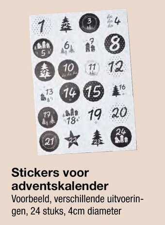 Kik Stickers voor adventskalender aanbieding