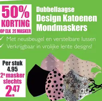 Gezond & Wel Dubbellaagse design katoenen mondmaskers aanbieding