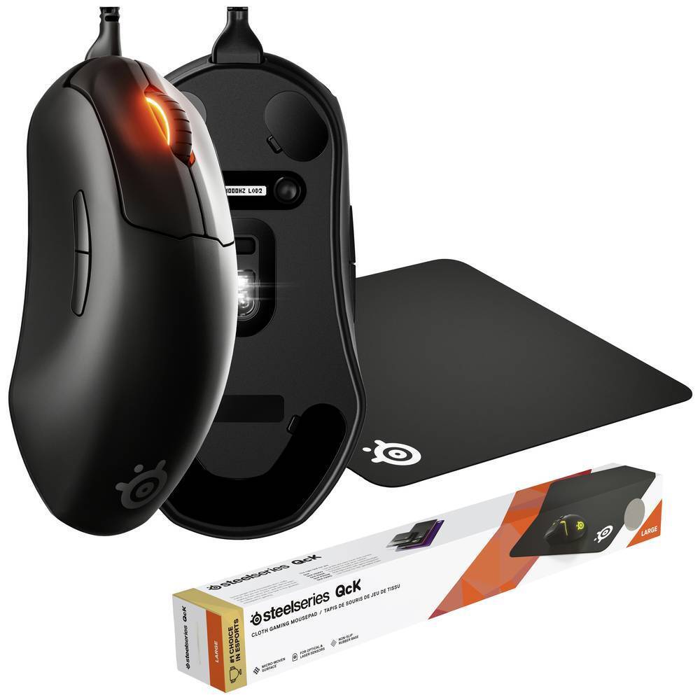 Steelseries prime+, qck large bundle ergonomische gamingmuis