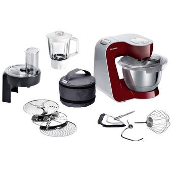 Conrad Bosch haushalt mum58cr60 foodprocessor 1000 w zilver, wijnrood aanbieding