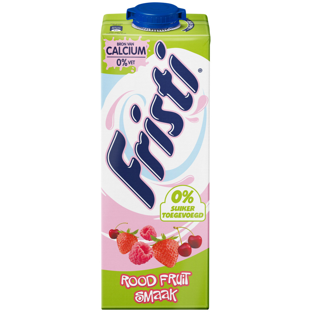 Fristi drinkyoghurt rood fruit (zonder suiker) aanbieding bij Dekamarkt