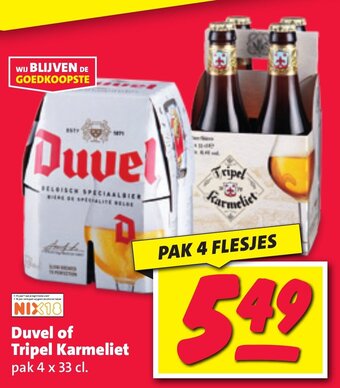 Nettorama Duvel of Tripel Karmeliet pak 4 x 33 cl. aanbieding