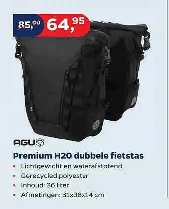 Bike Totaal Agu Premium H2O Dubbele Fietstas aanbieding