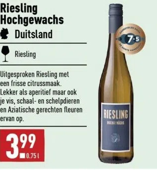 ALDI Riesling hochgewachs duitsland aanbieding