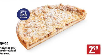 ALDI Op=op halve appelkruimelvlaai per stuk. aanbieding