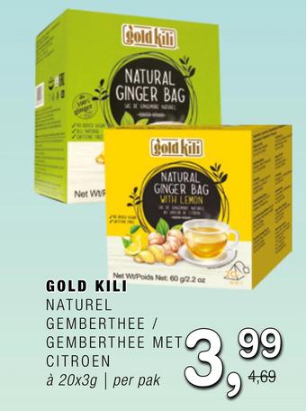 Amazing Oriëntal Gold kili naturel 60 g gemberthee / gemberthee met citroen aanbieding