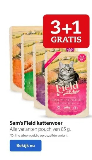 Boerenbond Sam's Field kattenvoer aanbieding