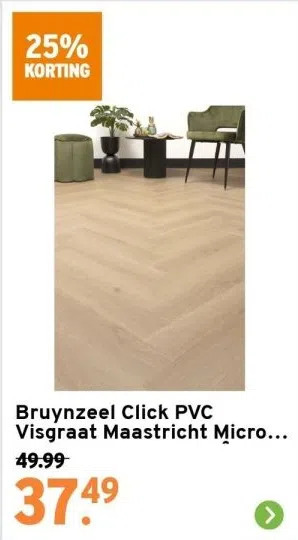 GAMMA Bruynzeel click pvc visgraat maastricht micro 4v-groef 4mm 2,42m² aanbieding