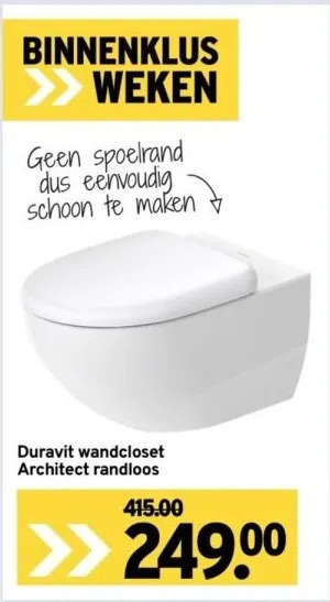 GAMMA Duravit wandcloset architect randloos aanbieding