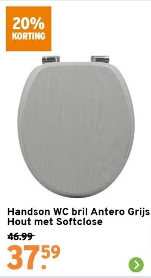 GAMMA Handson wc bril antero grijs hout met softclose aanbieding