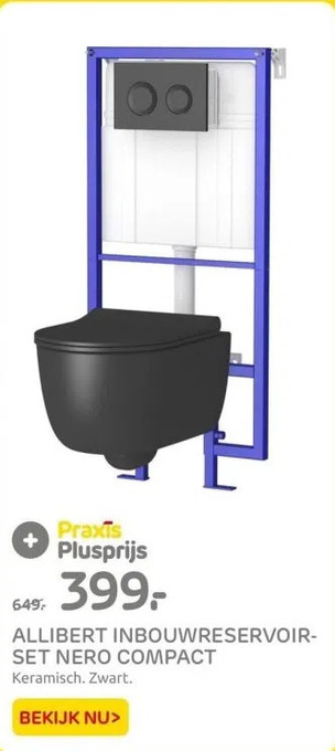 Praxis Allibert inbouwreservoirset nero compact aanbieding