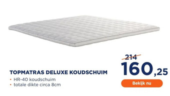 TotaalBED Topmatras deluxe koudschuim aanbieding