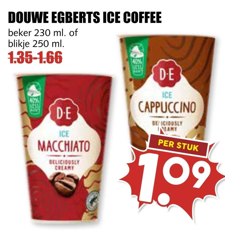 Douwe egberts ice coffee aanbieding bij MCD Supermarkt