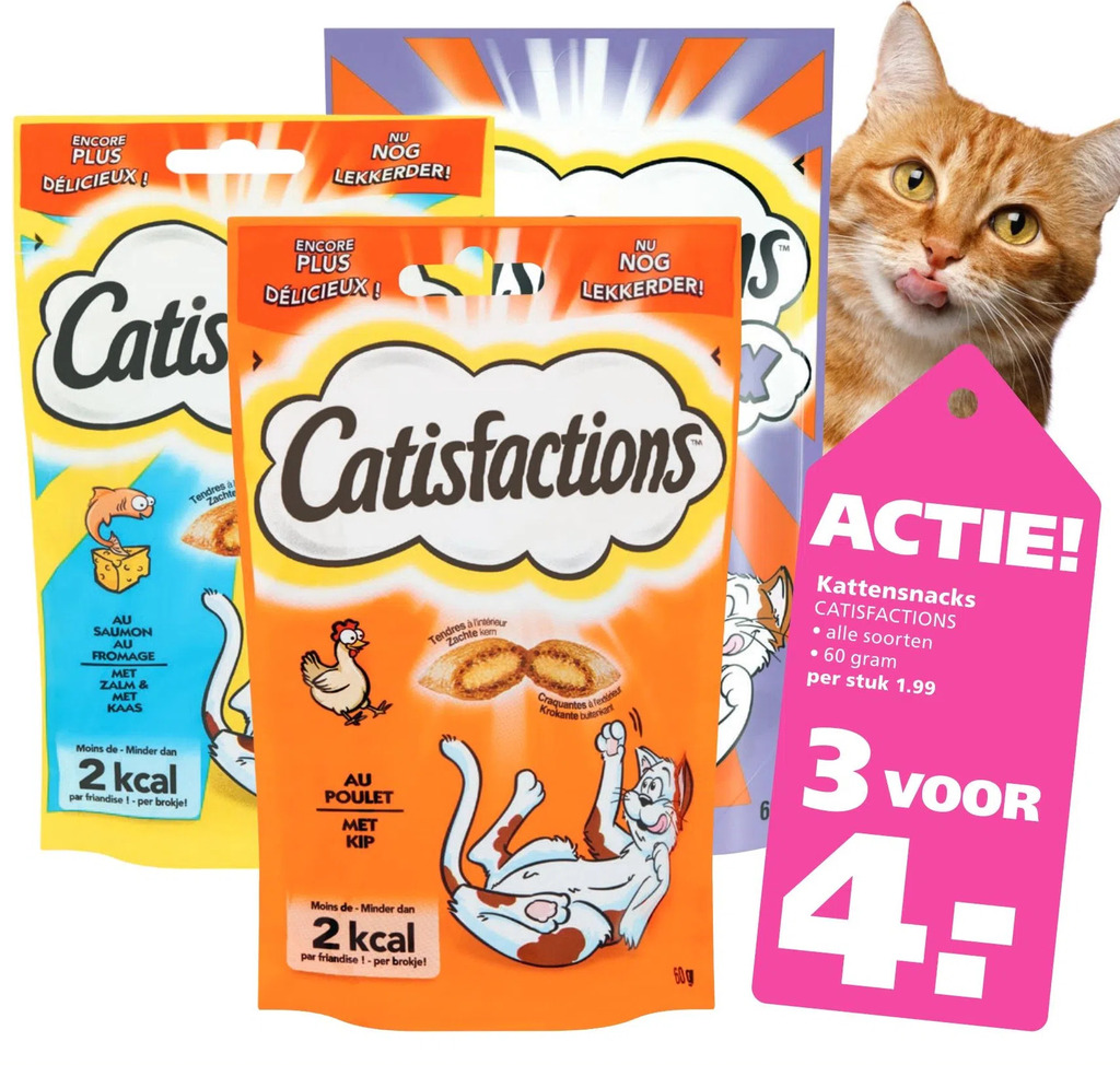 Kattensnacks catisfactione aanbieding bij Ranzijn