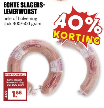 MCD Supermarkt Echte slagers leverworst aanbieding