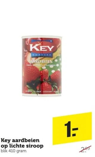 Coop Key aardbeien op lichte siroop aanbieding