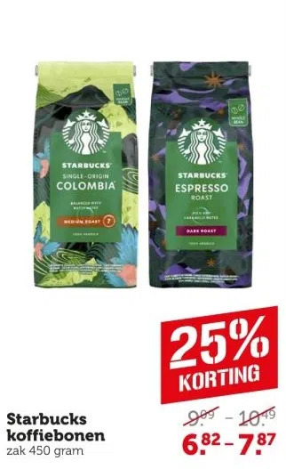 Coop Starbucks koffiebonen aanbieding