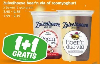 Poiesz Zuivelhoeve boer'n vla of roomyoghurt aanbieding