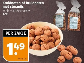 Poiesz Kruidnoten of kruidnoten met steranijs zakje à 300/350 gram aanbieding