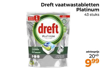 Trekpleister Dreft vaatwastabletten platinum aanbieding