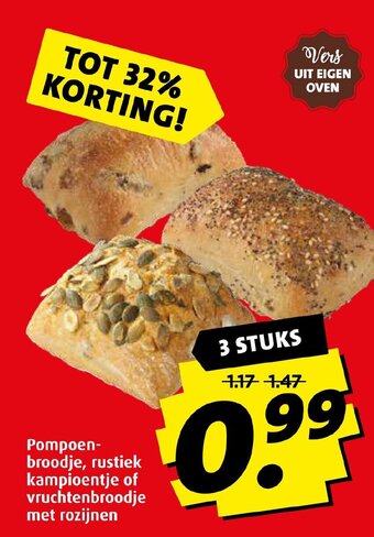 Boni Pompoen-broodje, rustiek kampioentje of vruchtenbrood met rozijnen aanbieding