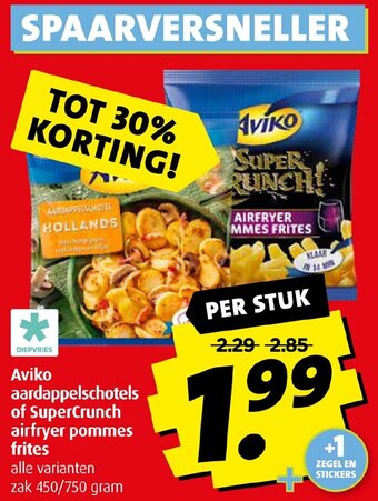 Boni Aviko aardappelschotels of SuperCrunch airfryer pommes frites aanbieding