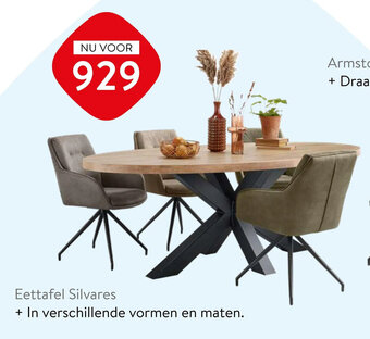 Profijt Meubel Eettafel Silvares + In verschillende vormen en maten. aanbieding