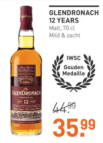 Gall & Gall Glendronach 12 Years 70CL Whisky aanbieding